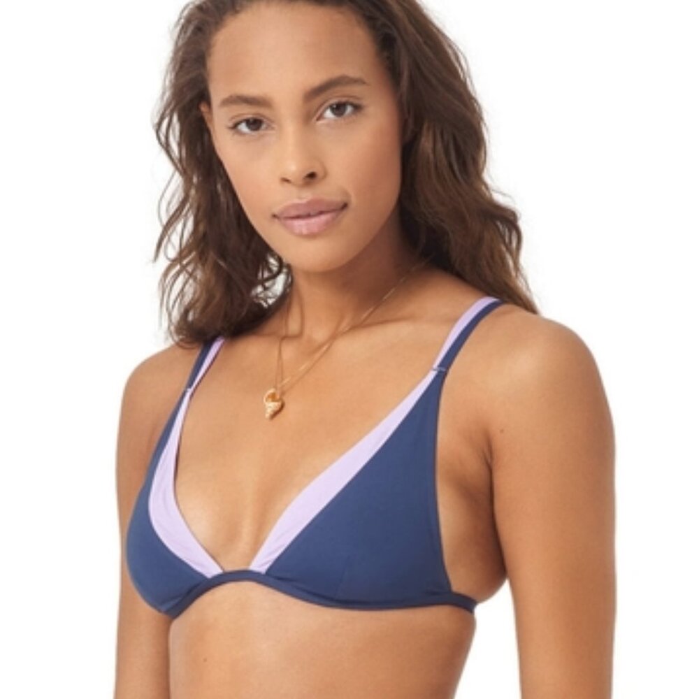 L*Space x Revolve Finneas Triangle Adjustable Bikini Top Blue Purple $106‎